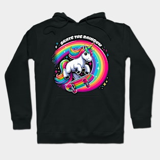 Skate The Rainbow Unicorn Lover Gift ,Birthday Gift Hoodie